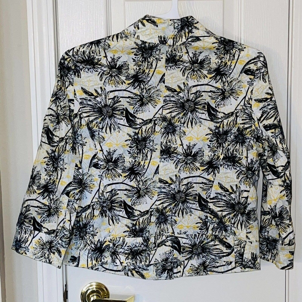 RQT Petite Size Petite Small Women’s Jacket Blazer Sunflower Pattern Lightweight - Picture 8 of 8